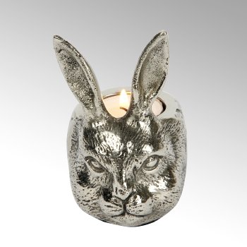 Der dekorative Hasenkopf-Teelichthalter von Lambert ist im Sandgussverfahren aus Aluminium gefertigt und eine wunderbare Begleitung für Oster-Abende.
